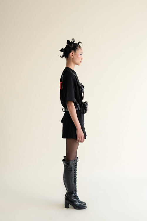 Undo T-shirt With Detachable Leather Harness