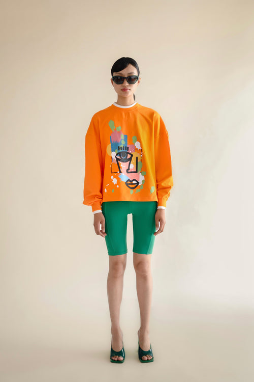 Abstract relaxed fit sweatshirt