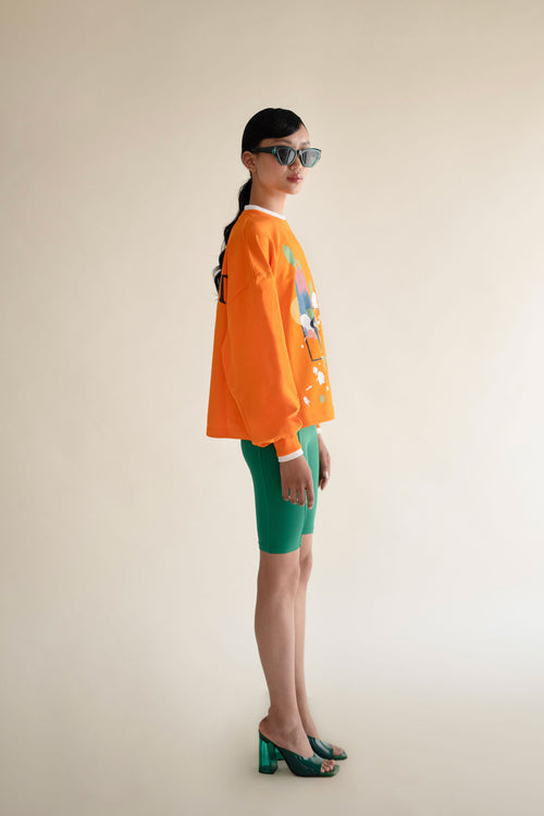 Abstract relaxed fit sweatshirt