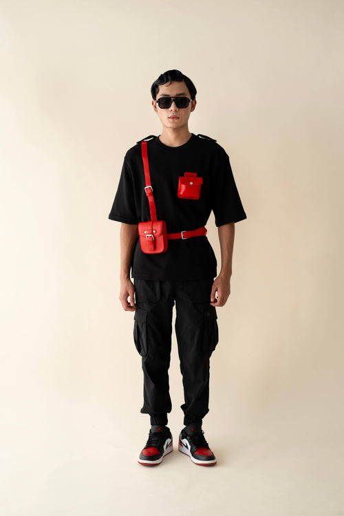 Undo T-shirt With Detachable Leather Harness