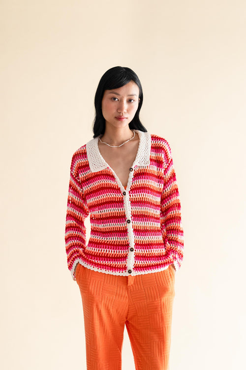 Confetti Long Sleeve Handmade Crochet Shirt