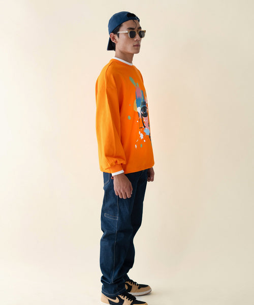 Abstract relaxed-fit sweatshirt in 100% cotton, men's, side view – EXPLICIT streetwear UAE, Dubai & Abu Dhabi