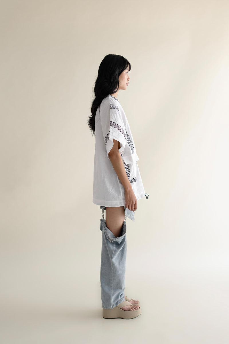 EXPLICIT Aztec Embroidered Kimono with Drawstring 2