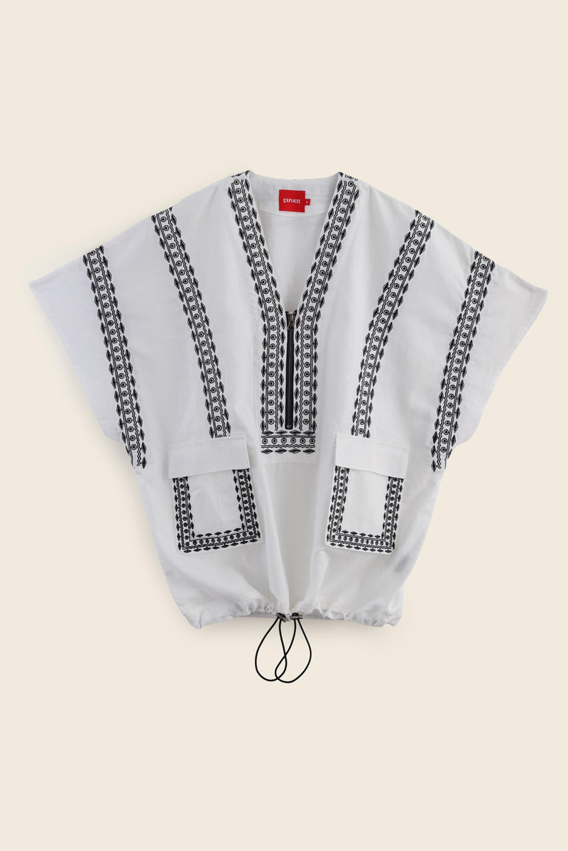 EXPLICIT Aztec Embroidered Kimono with Drawstring 6