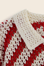 EXPLICIT Candy Cane Long Sleeve Handmade Crochet Shirt thumbnail 7
