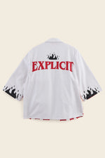 EXPLICIT Frayed denim 3/4th Sleeve Overshirt with pockets thumbnail 6