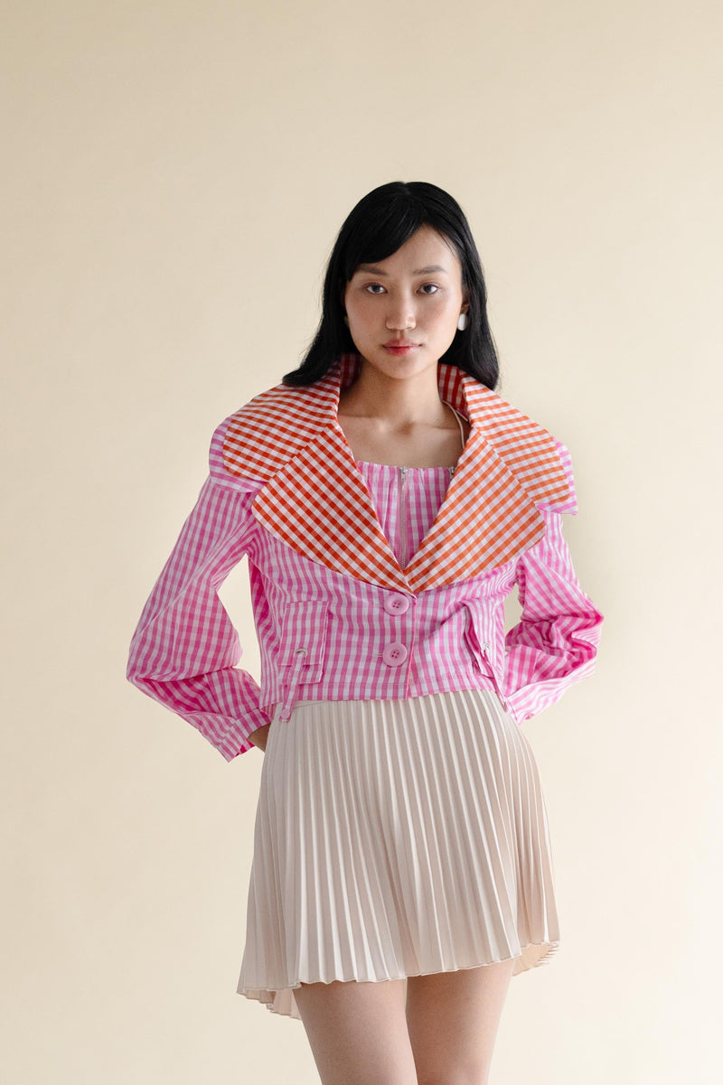 EXPLICIT Gingham Pop Crop Jacket 4