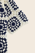 EXPLICIT Granny Square Short Sleeve Handmade Crochet Shirt thumbnail 6