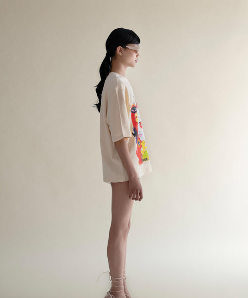Holy Unholy Soul boxy tee in 100% cotton, women’s, back view – EXPLICIT streetwear UAE, Dubai & Abu Dhabi
