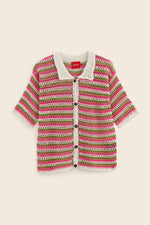 EXPLICIT Marshmallow Short Sleeve Handmade Crochet Shirt thumbnail 5