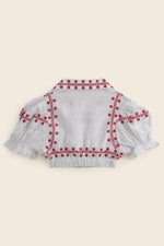 EXPLICIT Puff sleeved Gerbera Daisy Embroidered Top thumbnail 6