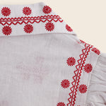EXPLICIT Puff sleeved Gerbera Daisy Embroidered Top thumbnail 9