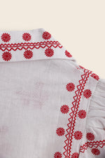 EXPLICIT Puff sleeved Gerbera Daisy Embroidered Top thumbnail 9