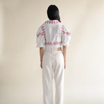 EXPLICIT Puff sleeved Gerbera Daisy Embroidered Top thumbnail 3