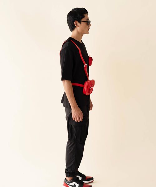 Undo detachable harness tee in 100% cotton, back view – EXPLICIT streetwear UAE, Dubai & Abu Dhabi