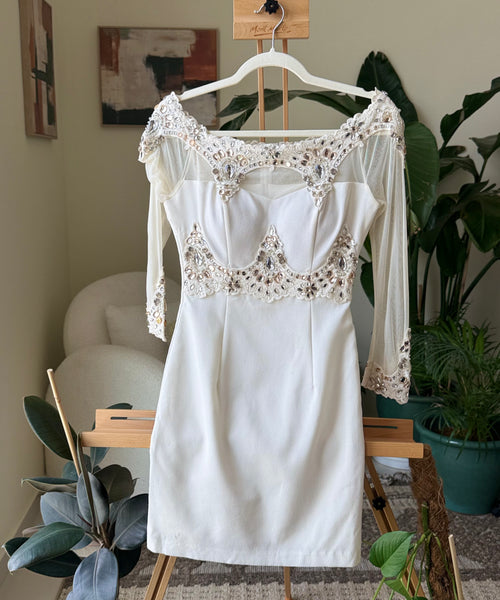 Vintage Dress Luxury White Formal — Women – The Revival Line, EXPLICIT streetwear UAE (1/2)