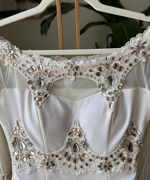 Vintage Dress Luxury White Formal — Women – The Revival Line, EXPLICIT streetwear UAE (2/2)