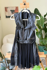 EXPLICIT Faux Leather Chiffon Dress — Women thumbnail 1
