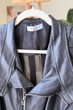 EXPLICIT Faux Leather Chiffon Dress — Women thumbnail 2