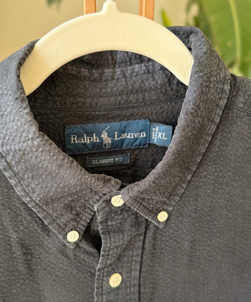 Vintage Shirt Black Seersucker Ralph Lauren — Men – The Revival Line, EXPLICIT streetwear UAE (2/2)