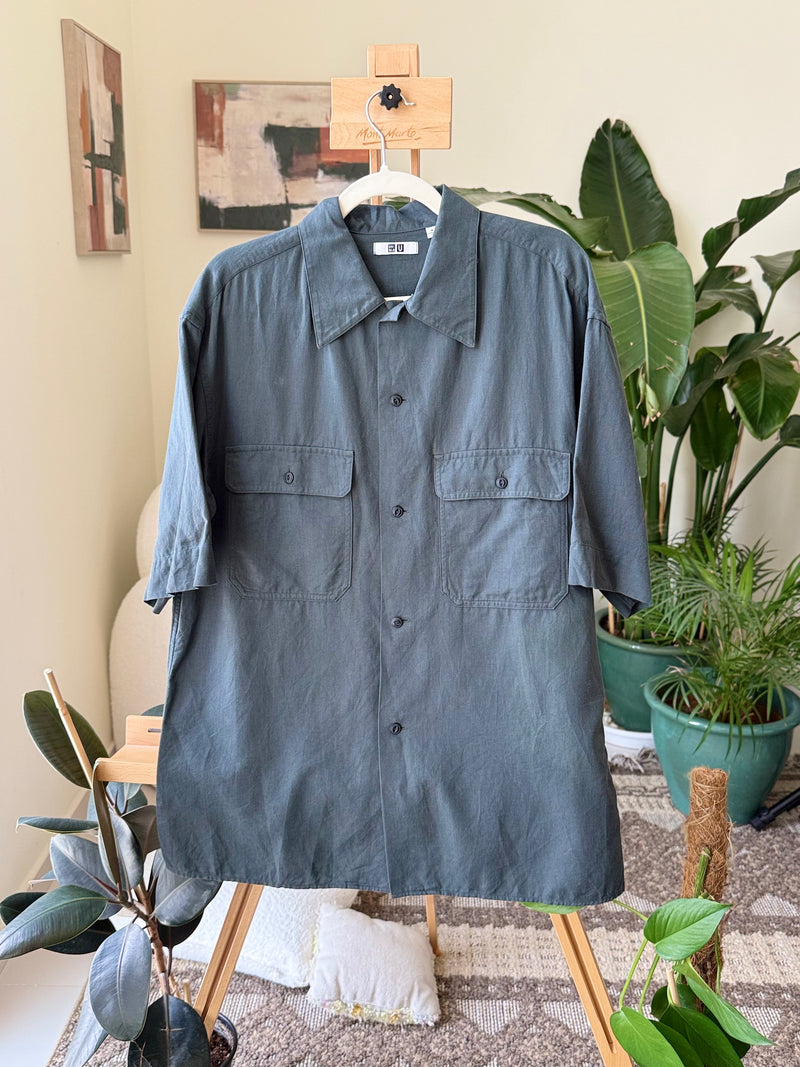 EXPLICIT Uniqlo Green Oversized Shirt — Men