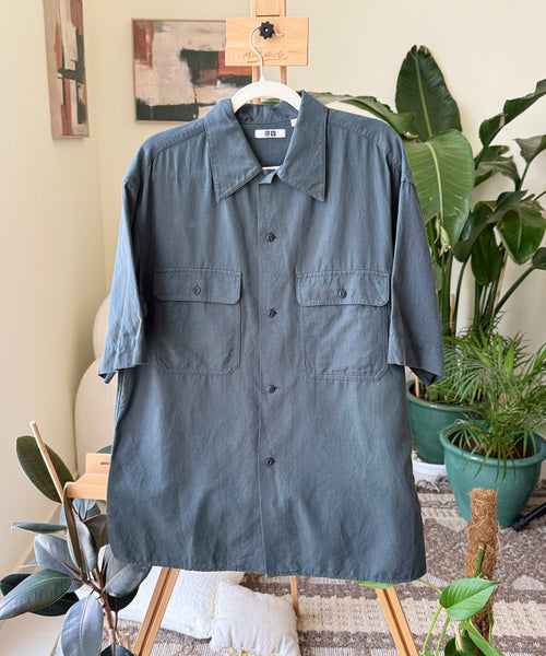 Vintage Shirt Grey Utility Uniqlo — Men – The Revival Line, EXPLICIT streetwear UAE (1/2)