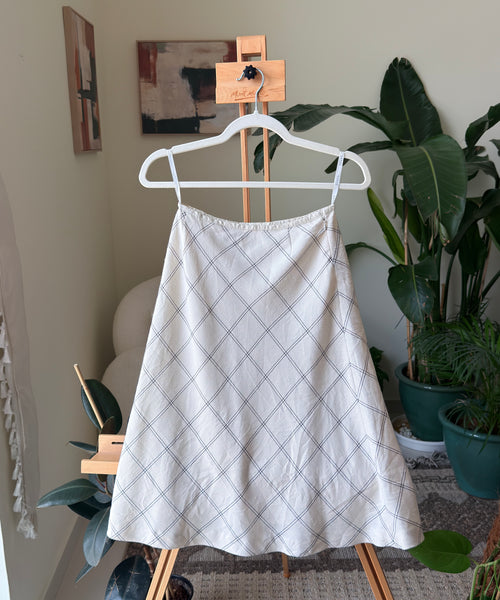 Vintage Skirt Long White Checkered — Women – The Revival Line, EXPLICIT streetwear UAE (1/2)