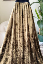 EXPLICIT Velvet Olive Pleated Maxi Skirt — Women thumbnail 2