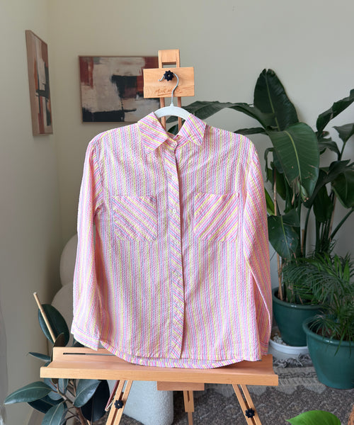 Vintage Buttoned Shirt Pink Yellow Lilac — Women – The Revival Line, EXPLICIT streetwear UAE (1/2)