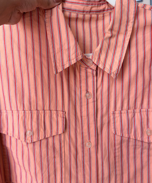 Vintage Buttoned Shirt Stripes Orange Red Peach — Women – The Revival Line, EXPLICIT streetwear UAE (3/3)