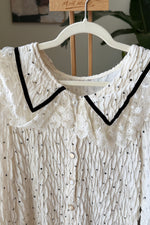 EXPLICIT Vintage Polka Dot Collared Button-up Blouse — Women thumbnail 2