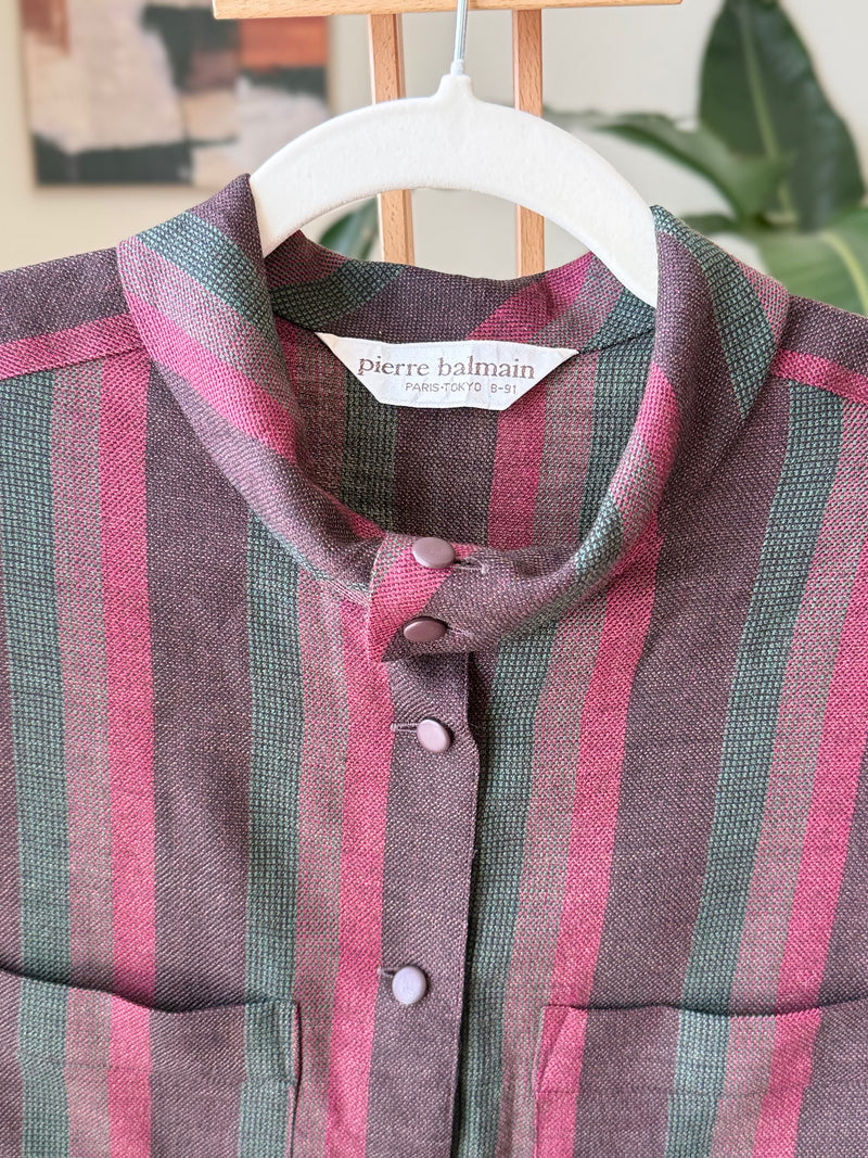 EXPLICIT Pierre Balmain Buttoned Striped Shirt — Women 2