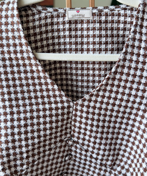 Vintage Checkered Luxury Premium Brown White — Women – The Revival Line, EXPLICIT streetwear UAE (2/2)
