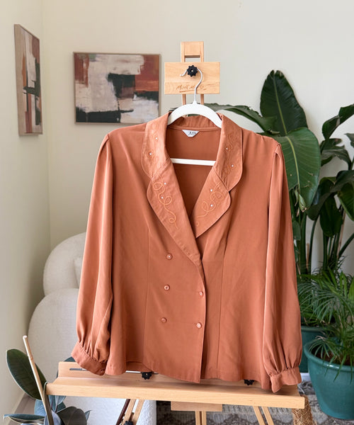 Vintage Classic Jacket Beige Peach Orange Luxury — Women – The Revival Line, EXPLICIT streetwear UAE (1/2)
