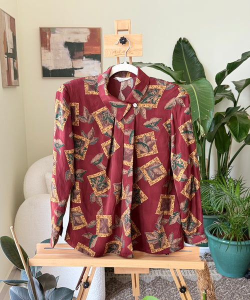 Vintage Classic Shirt Red Pattern Luxury — Women – The Revival Line, EXPLICIT streetwear UAE (1/2)