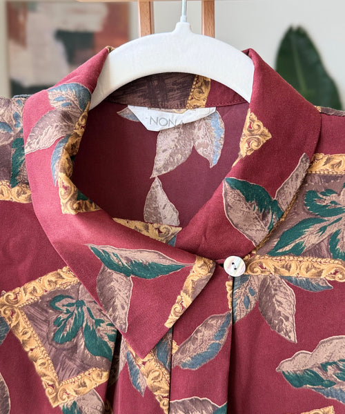 Vintage Classic Shirt Red Pattern Luxury — Women – The Revival Line, EXPLICIT streetwear UAE (2/2)