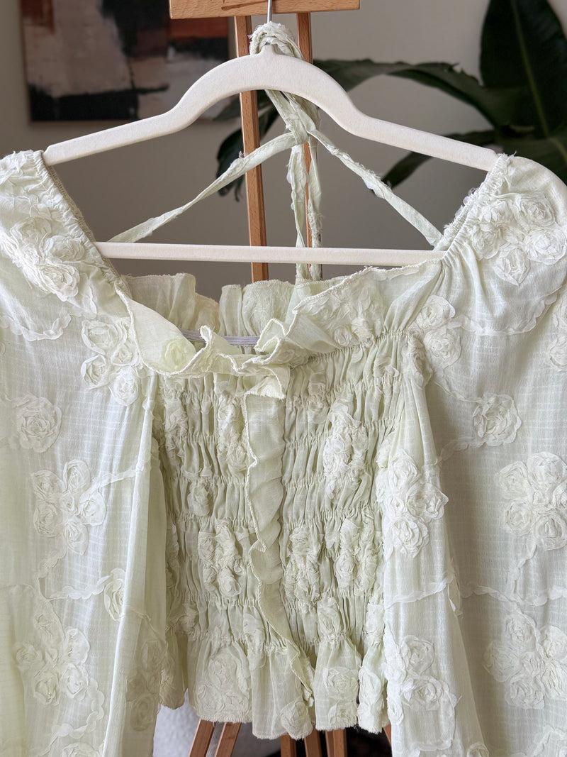 EXPLICIT Lime Smocked Top — Women 2