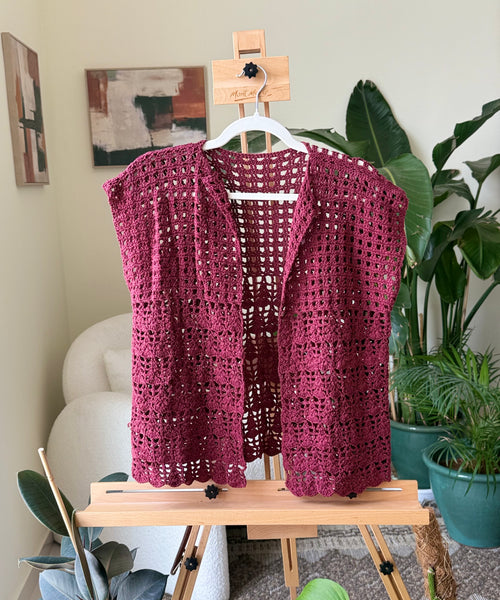 Vintage Crochet Knit Handmade Maroon Luxury — Women – The Revival Line, EXPLICIT streetwear UAE (1/2)