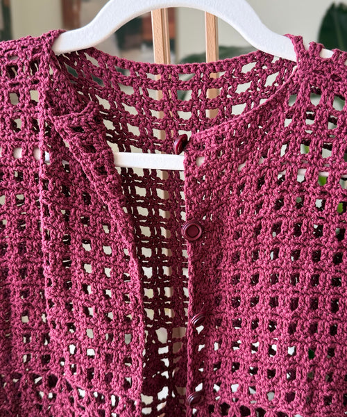 Vintage Crochet Knit Handmade Maroon Luxury — Women – The Revival Line, EXPLICIT streetwear UAE (2/2)