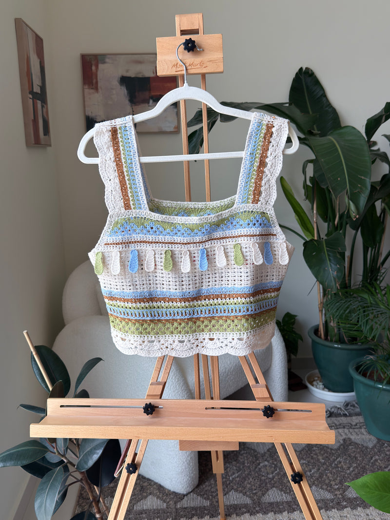 EXPLICIT Crochet Knit White Top — Women