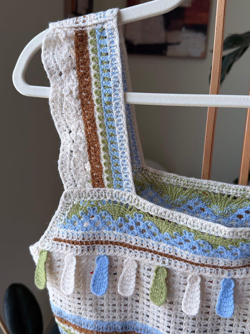 EXPLICIT Crochet Knit White Top — Women 2