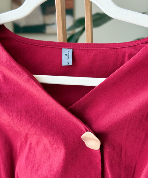 Vintage Maroon Wrap Peplum — Women – The Revival Line, EXPLICIT streetwear UAE (2/2)