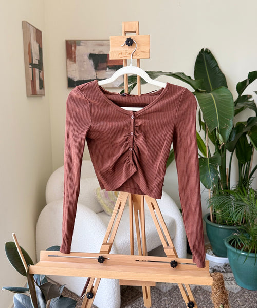 Vintage Mauve Ribbed Knit Buttoned — Women – The Revival Line, EXPLICIT streetwear UAE (1/2)