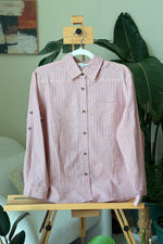 EXPLICIT Checkered Coral Plaid Button-up Shirt — Women thumbnail 1