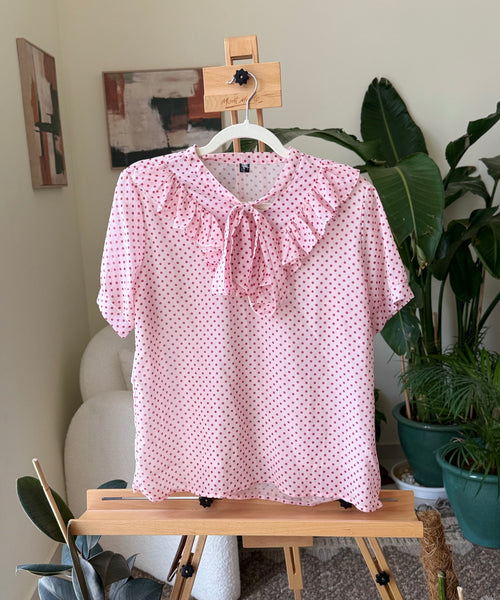 Vintage Pink Polkadot Ruffle Collar — Women – The Revival Line, EXPLICIT streetwear UAE (1/2)