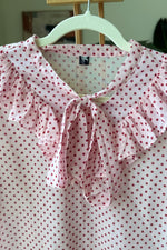 EXPLICIT Pink Polkadot Ruffle Collar Blouse — Women thumbnail 2
