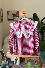 EXPLICIT Vintage Red White Checkered Top — Women thumbnail 1