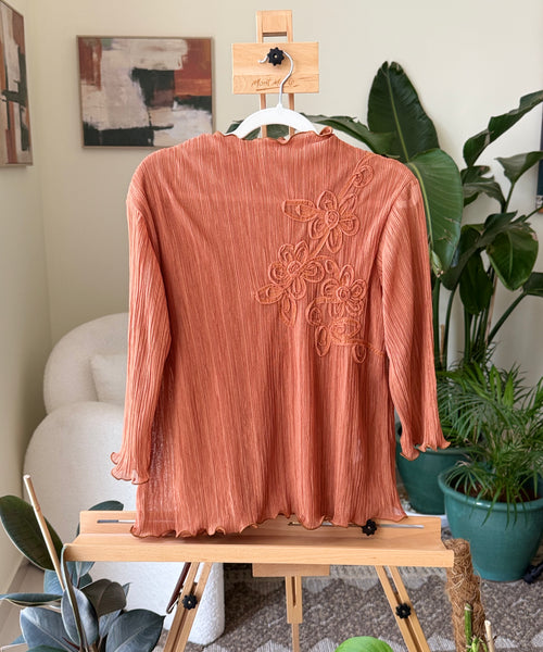 Vintage Rust Pleated Embroidered — Women – The Revival Line, EXPLICIT streetwear UAE (1/2)