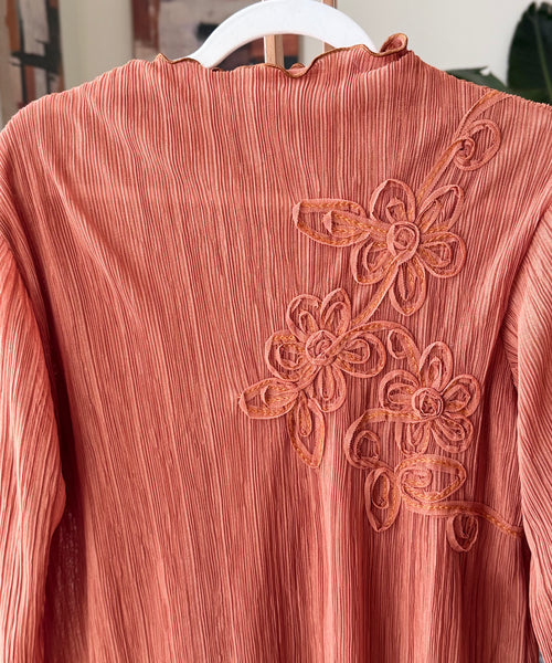 Vintage Rust Pleated Embroidered — Women – The Revival Line, EXPLICIT streetwear UAE (2/2)