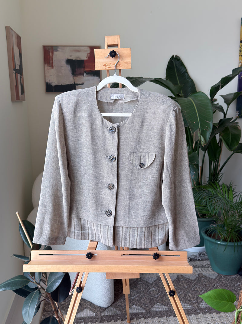 EXPLICIT Vintage Beige Button-up Blouse — Women
